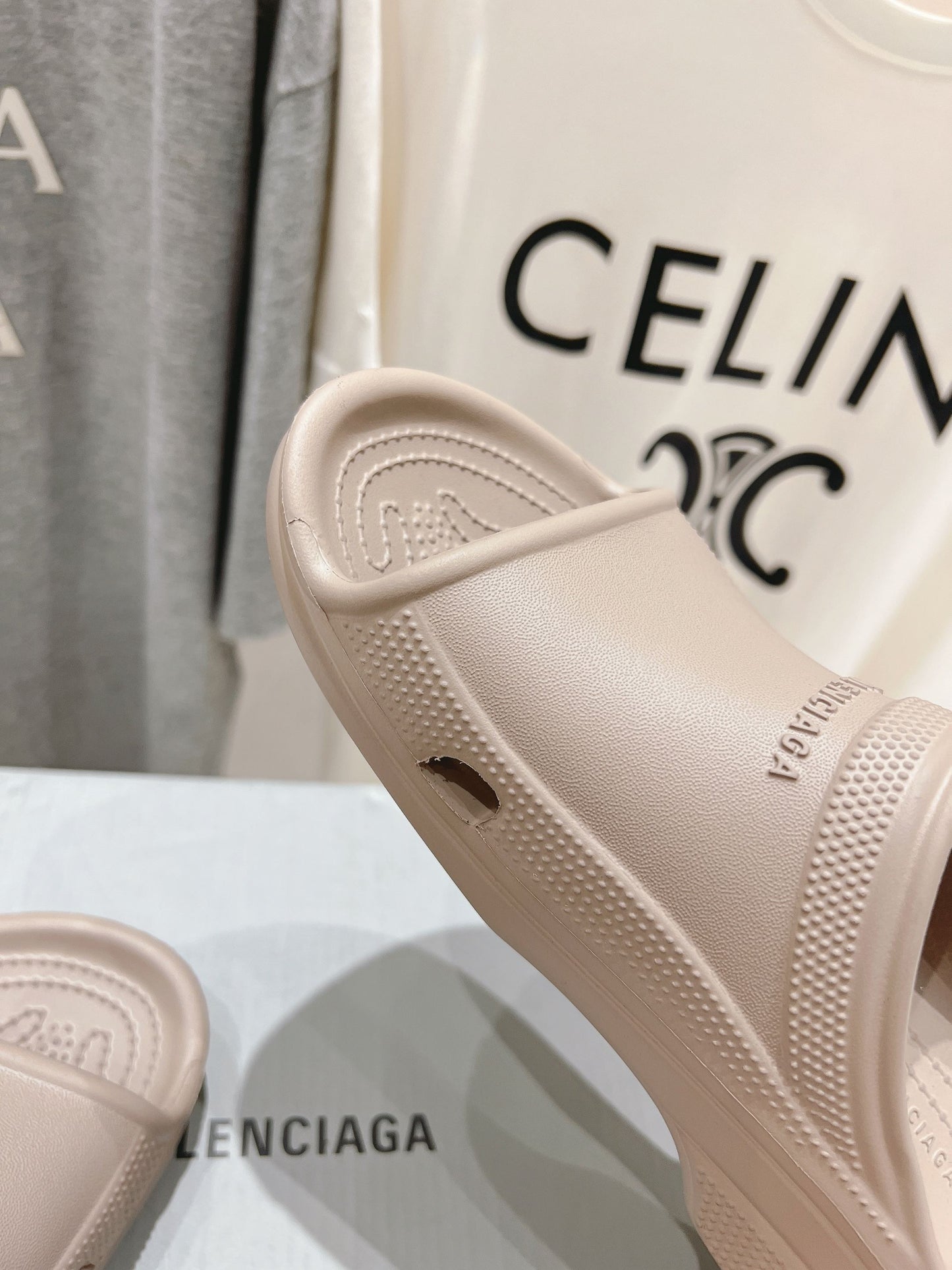 Balenciaga Elevated Rubber Stroll Slippers