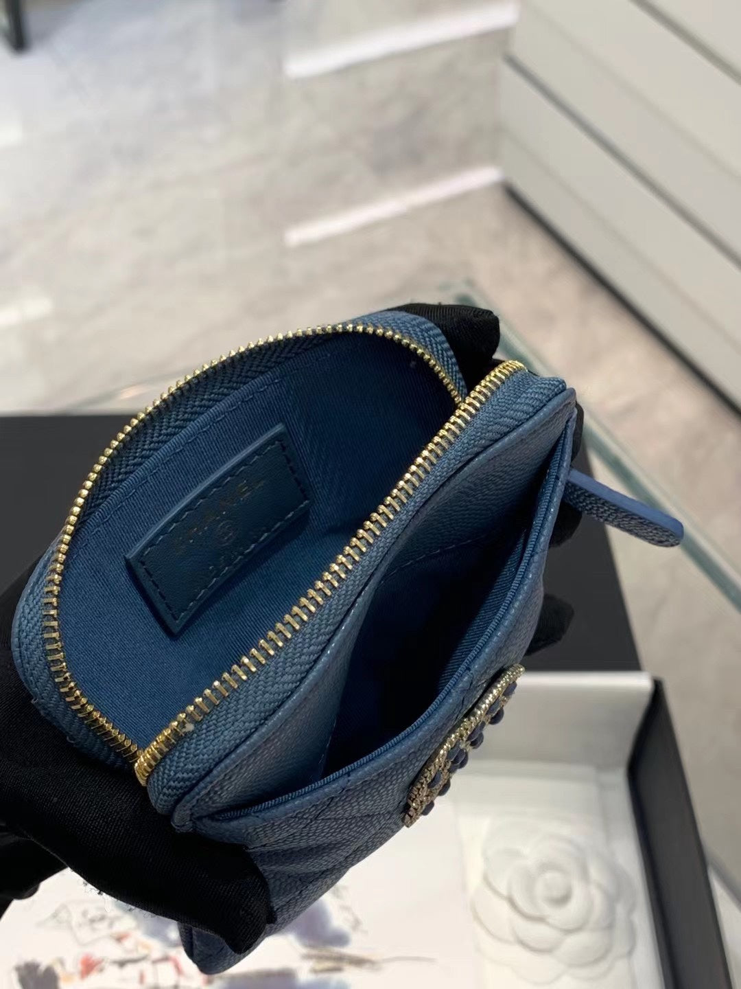 Chanel Pearl Crush Denim Crossbody
