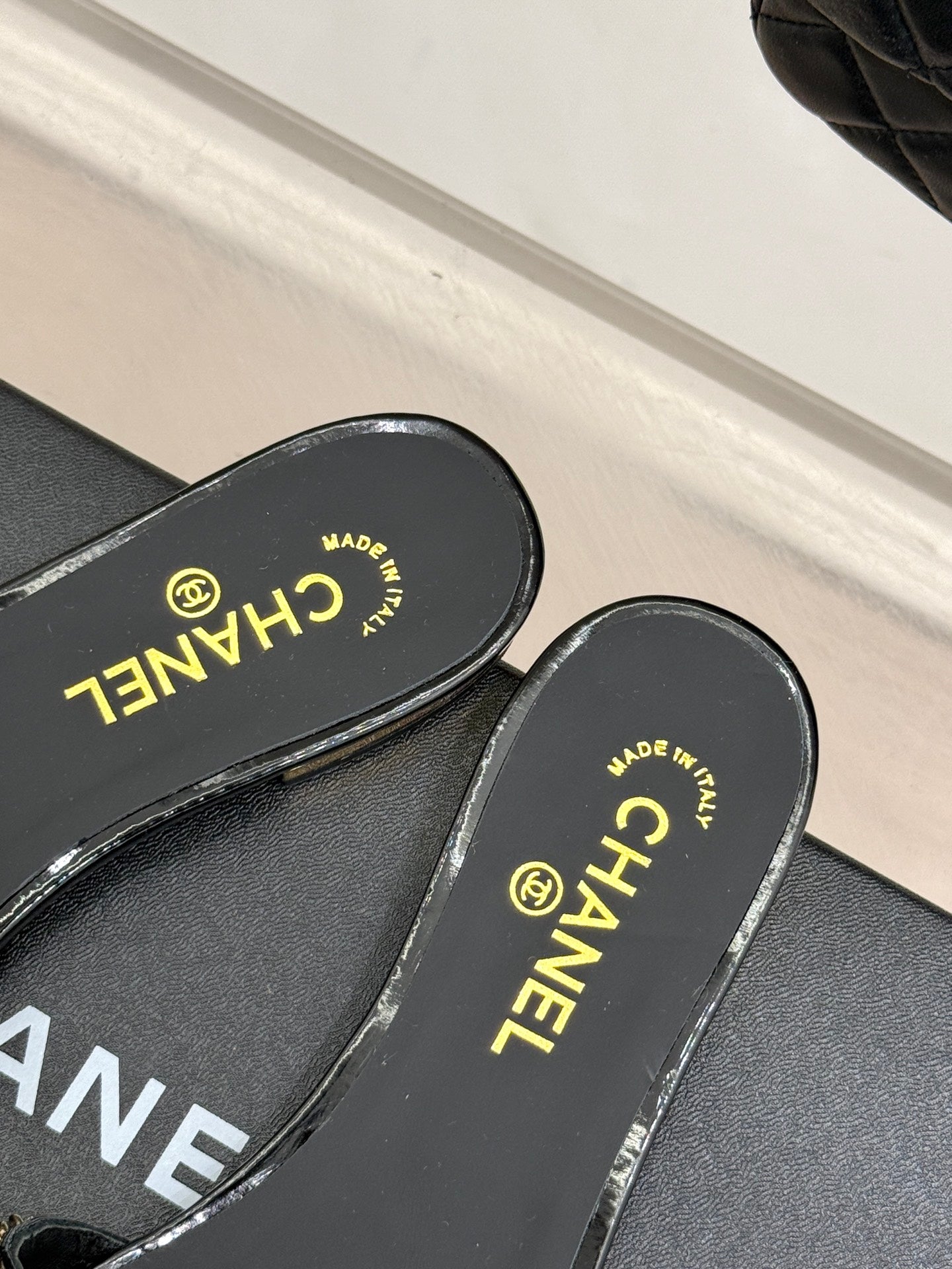 Chanel Pearl Embrace Lambskin Slides