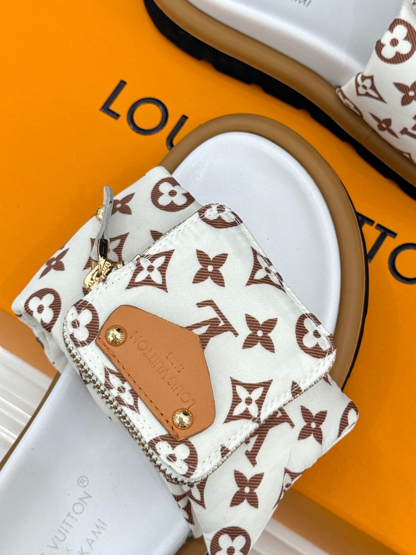 Louis Vuitton x Takashi Murakami-inspired slide sandals