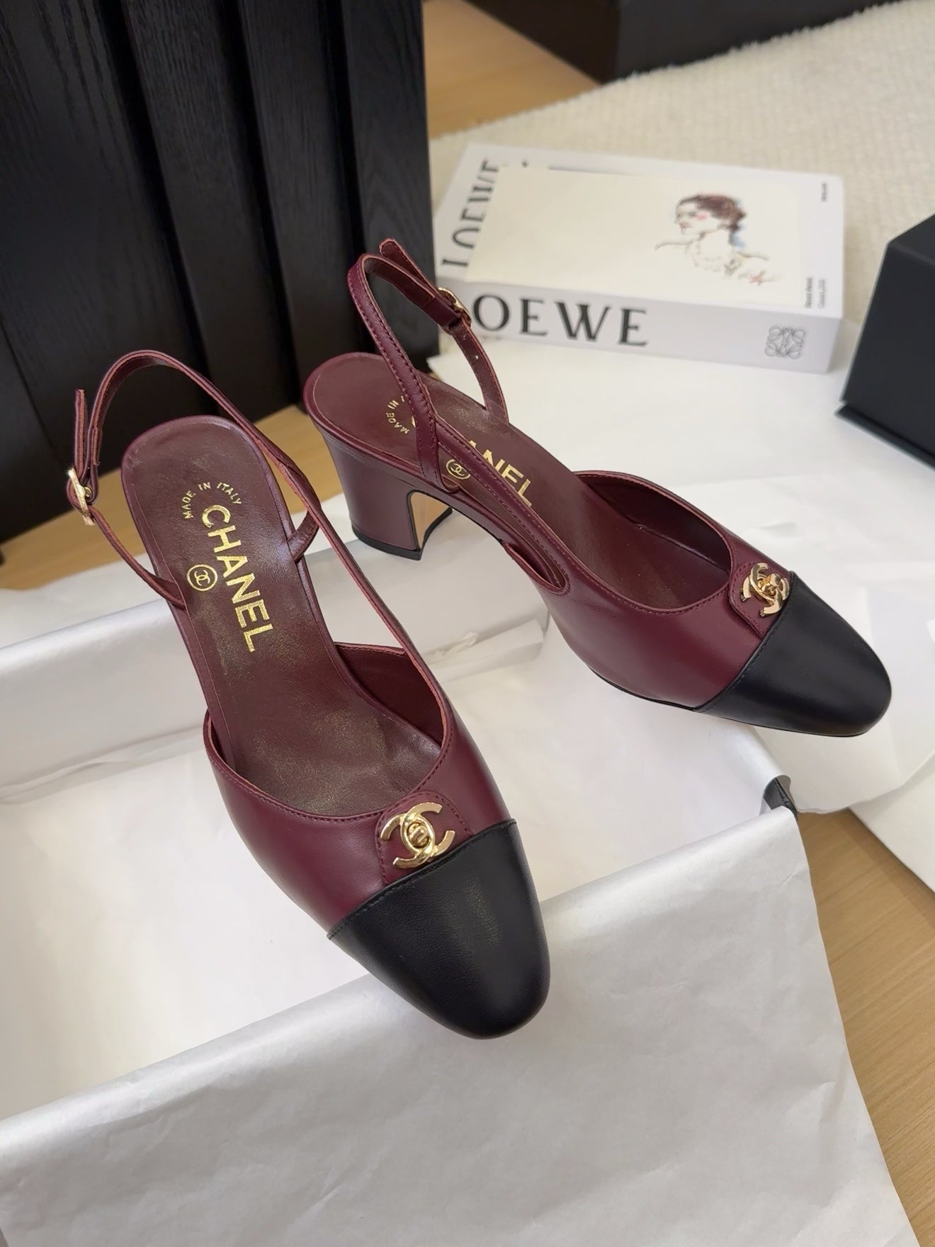 Chanel Timeless PVC Logo Slides