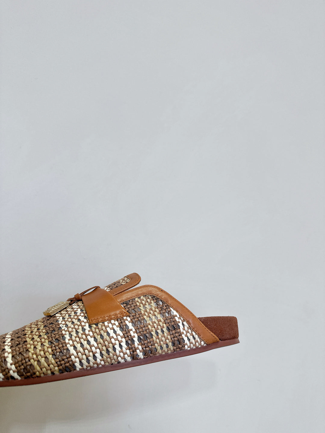 Loro Piana Raffia Tweed Elegance Slides