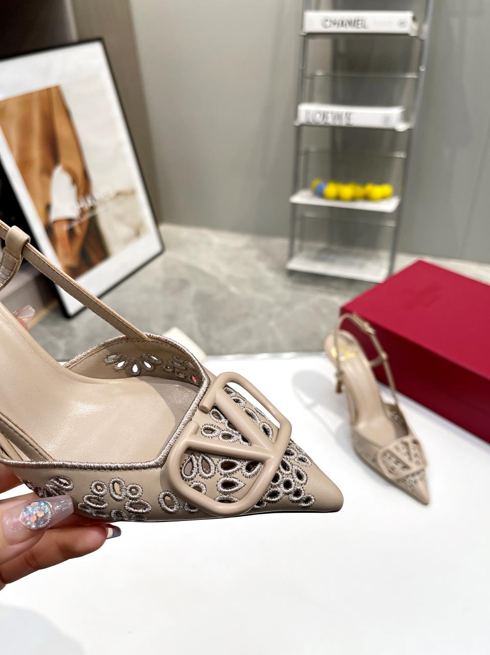 Valentino Rose Luxe Slingback Heels