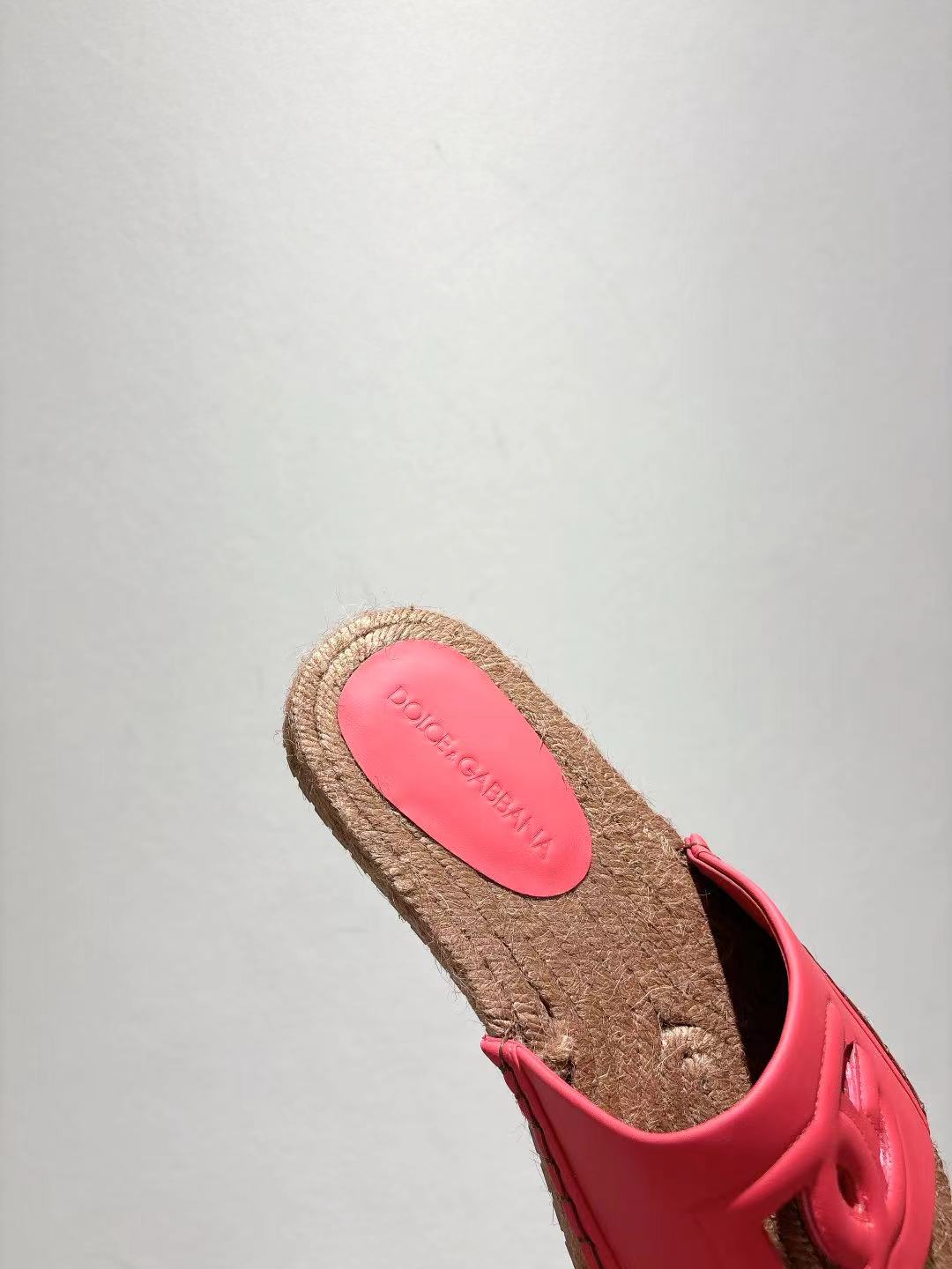 Dolce & Gabbana Woody Flat Logo Ribbon Slide Sandals