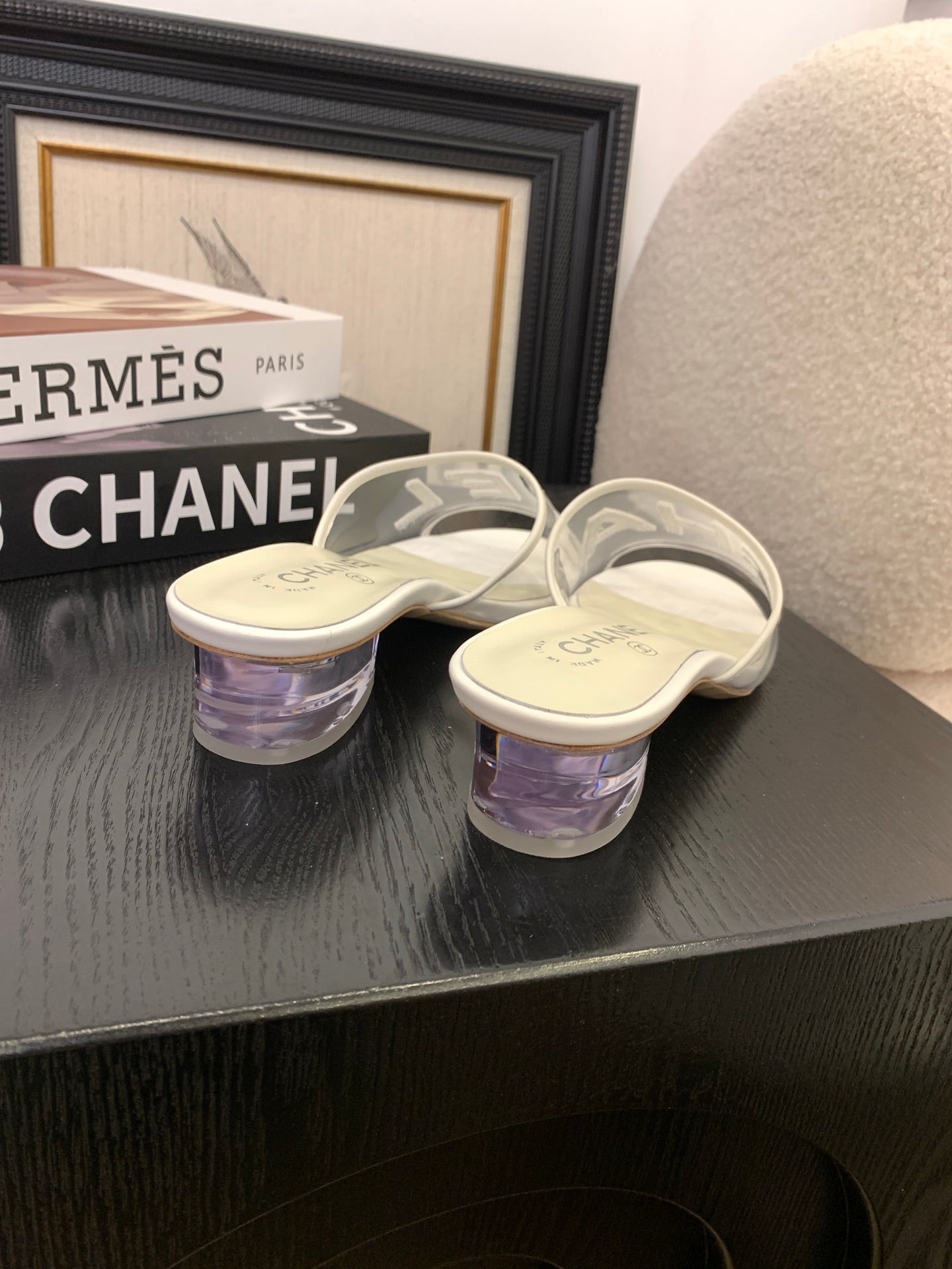 Chanel Timeless PVC Logo Slides