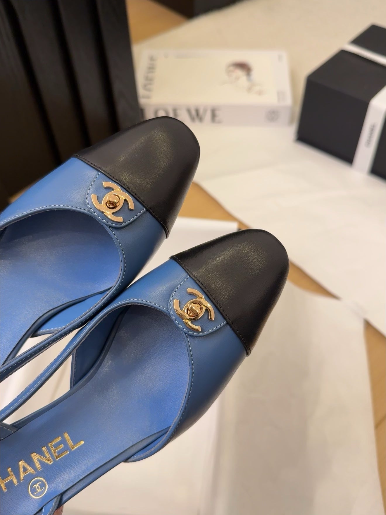 Chanel Timeless PVC Logo Slides