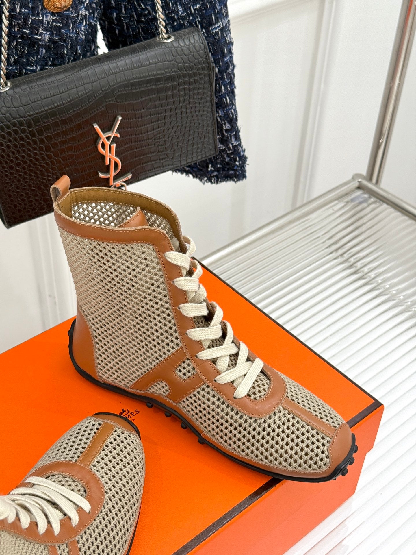 Hermes Lace-Up Ankle Boots