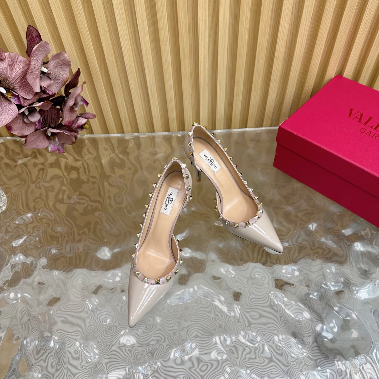 Valentino Riveted Elegance Ballet Flats
