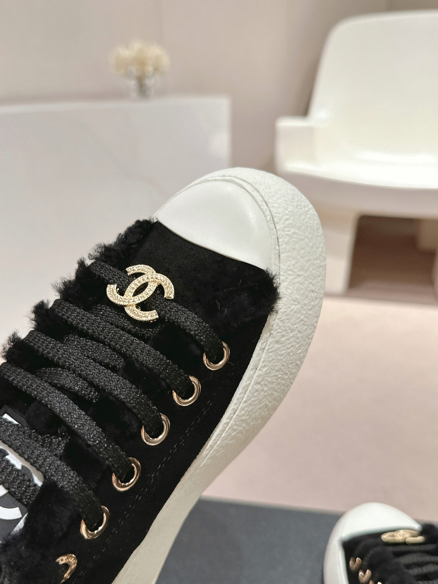 Chanel Elegant Terry Slide Slippers