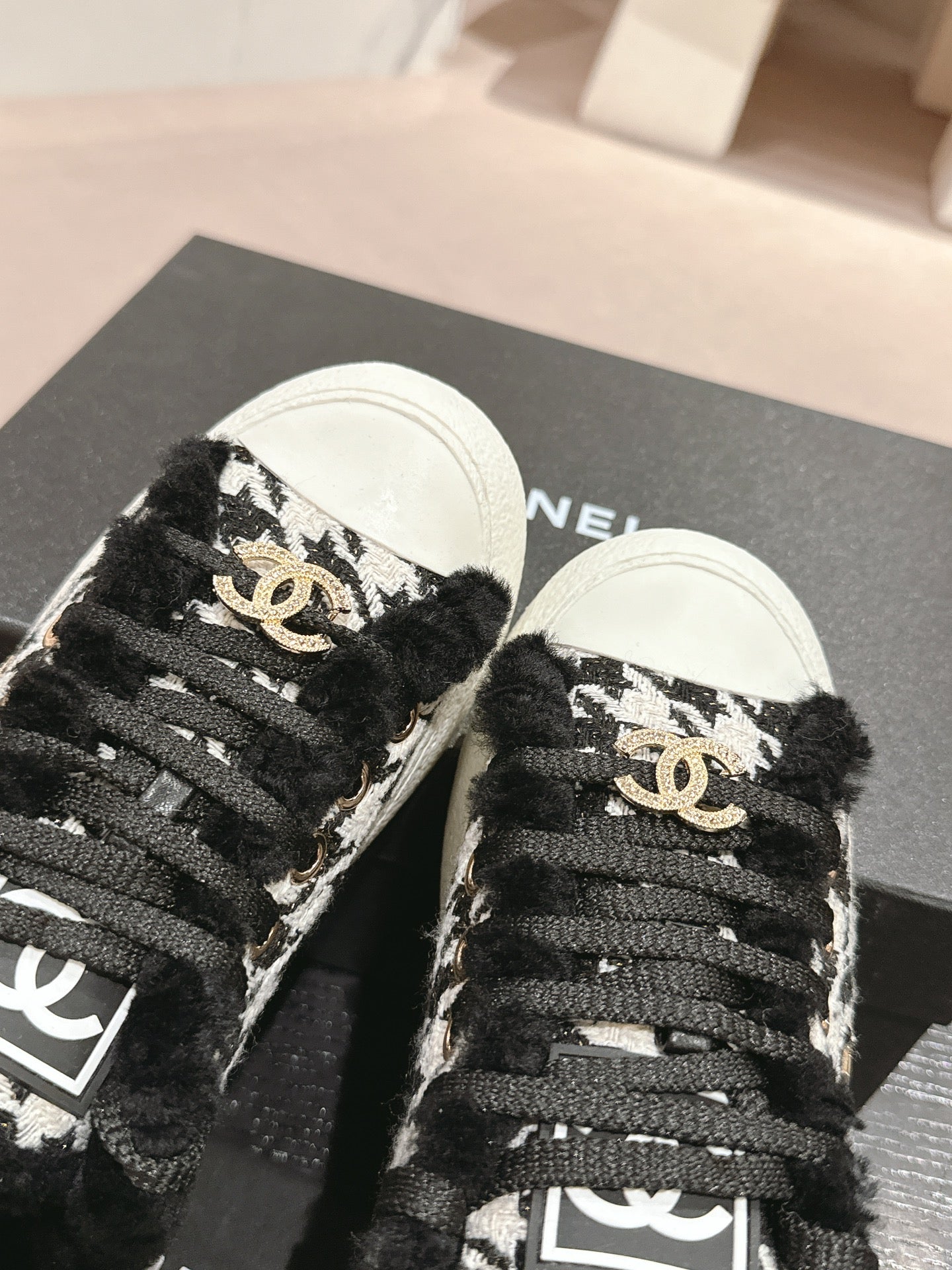 Chanel Elegant Terry Slide Slippers