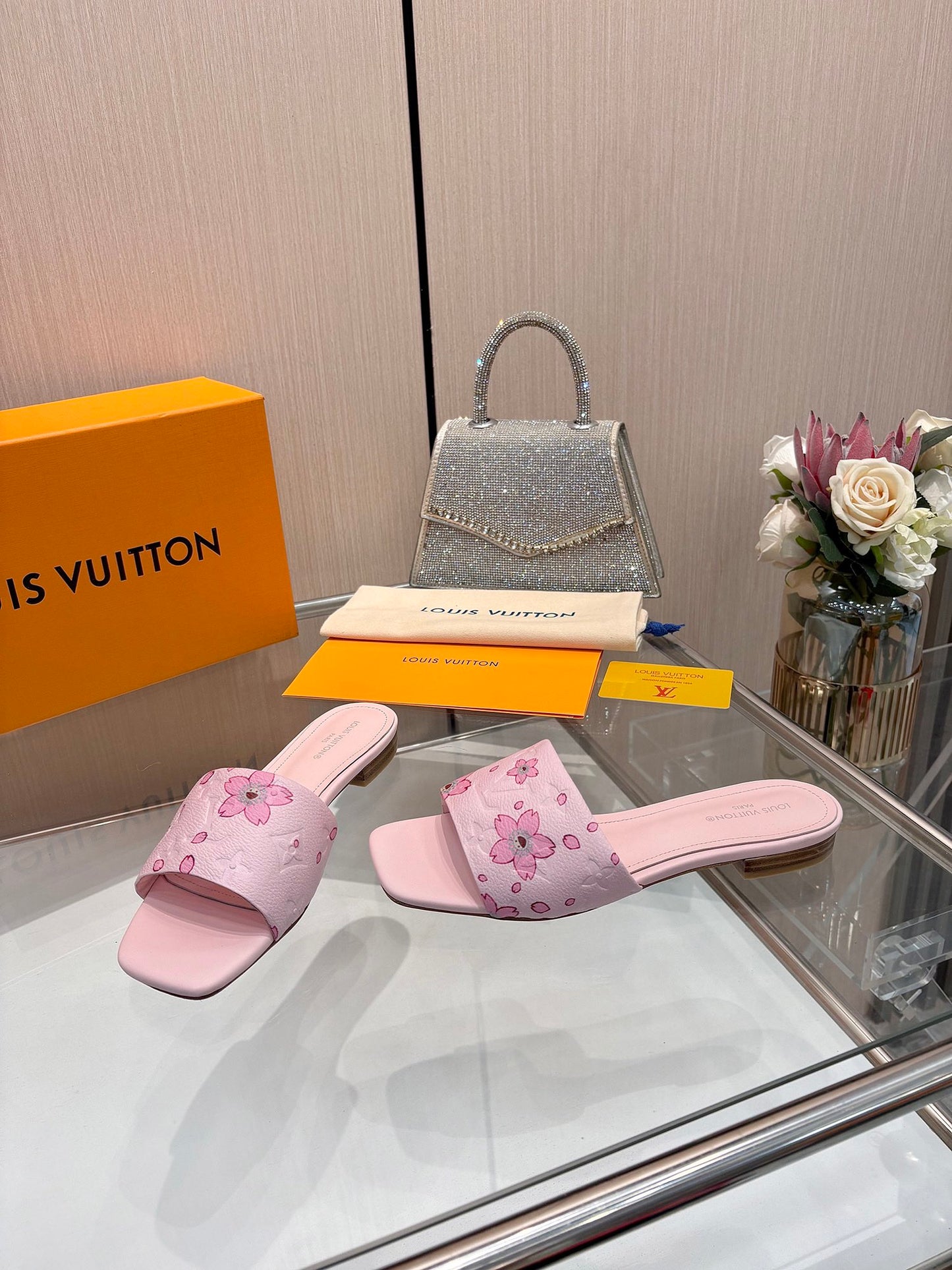 Louis Vuitton Swarovski Sparkle Glass Sandals