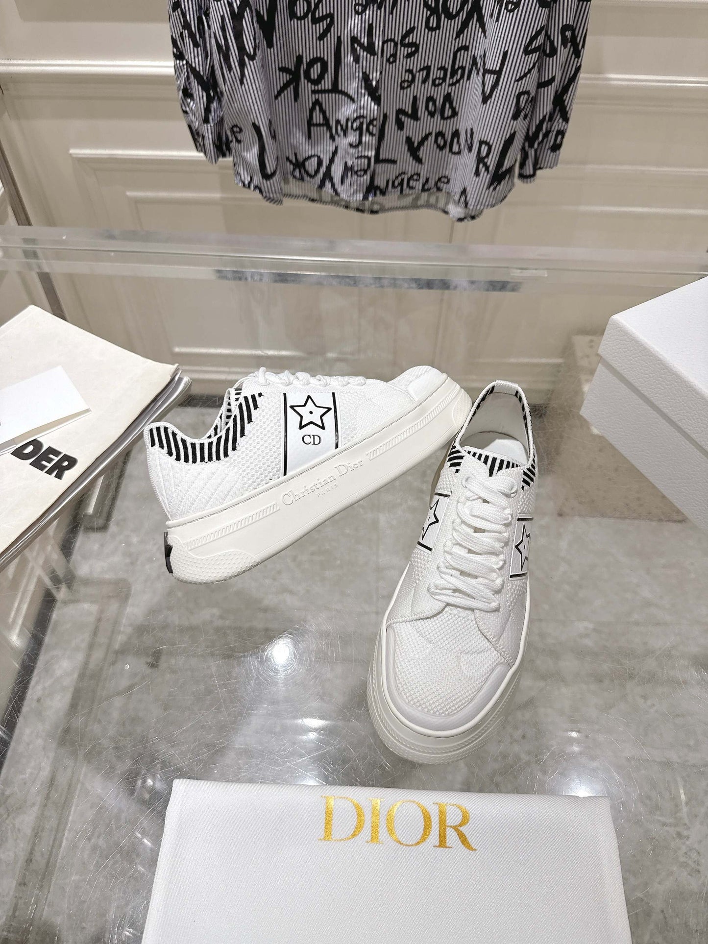 Dior Elegant Knit Platform Sneakers