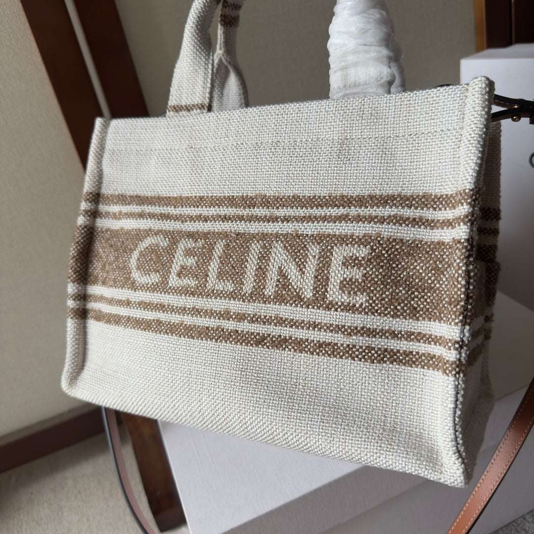 Celine Small Cabas Thais in Textile with Triomphe Canvas Print and Calfskin