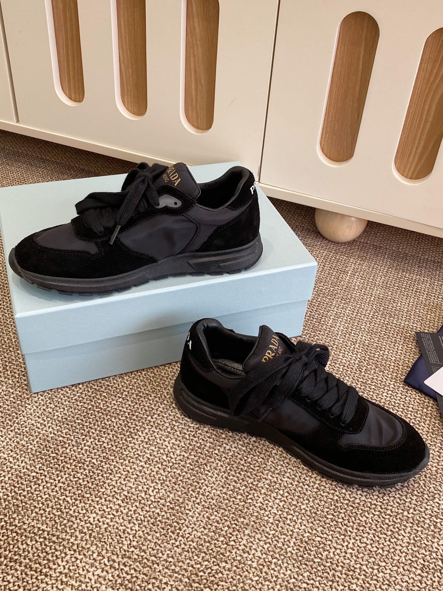 Prada Sleek Canvas Lace-Ups