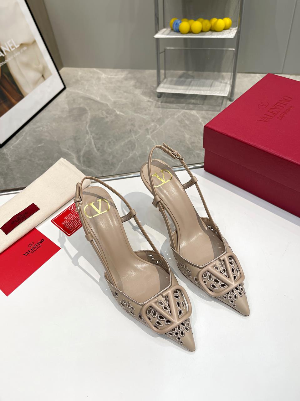 Valentino Rose Luxe Slingback Heels