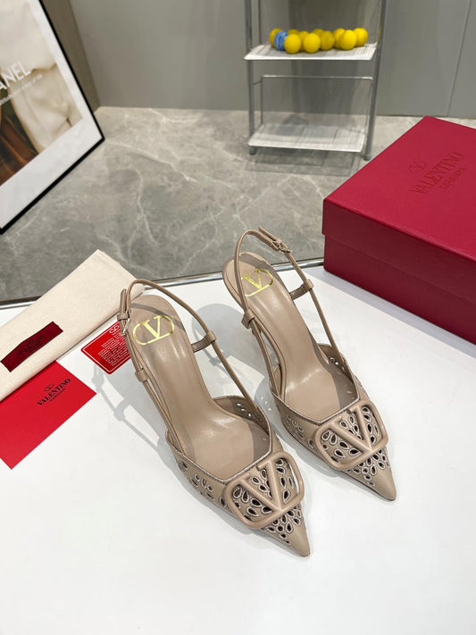 Valentino Rose Luxe Slingback Heels