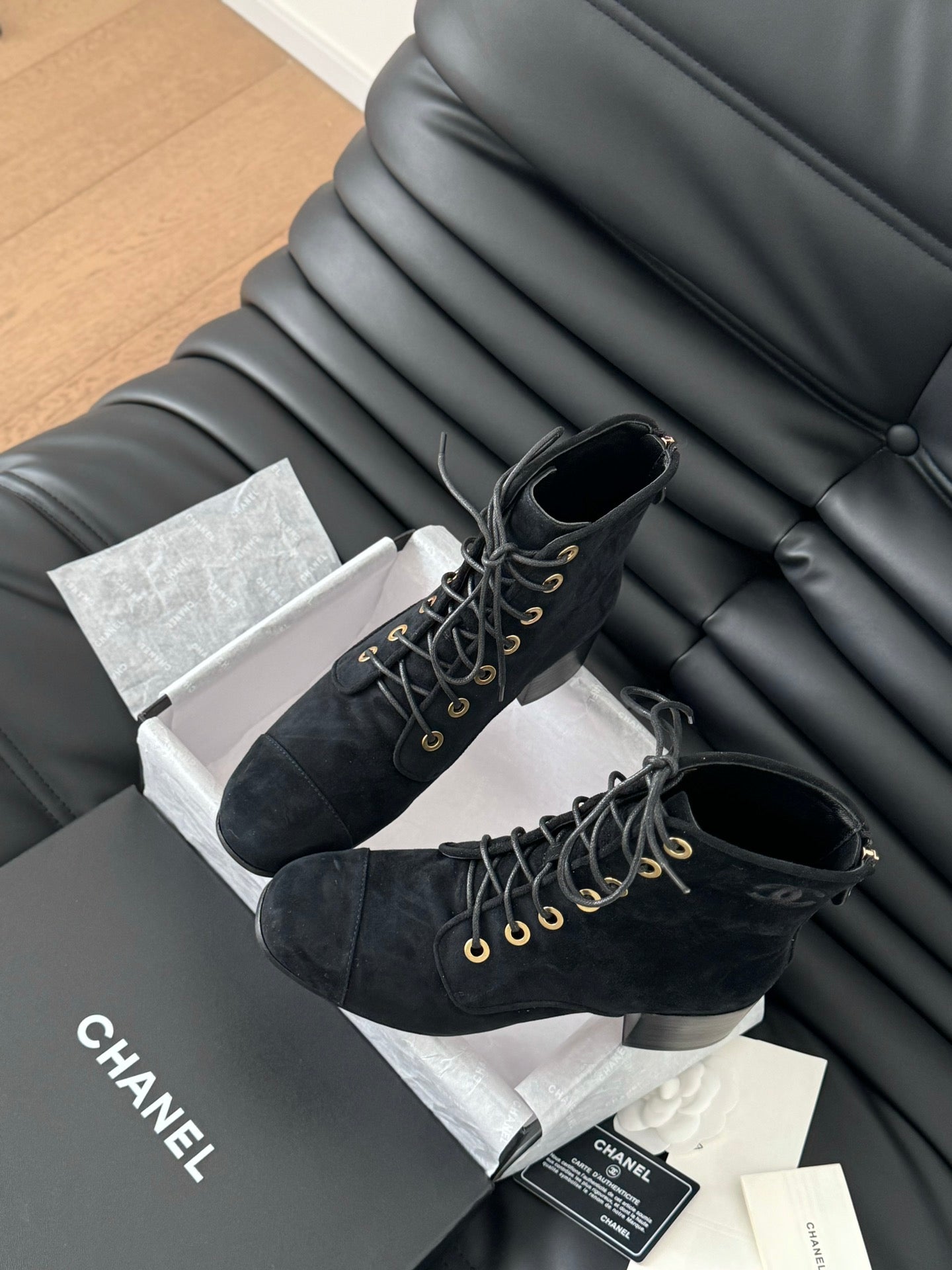 Chanel Elegance Quilted Combat Boots