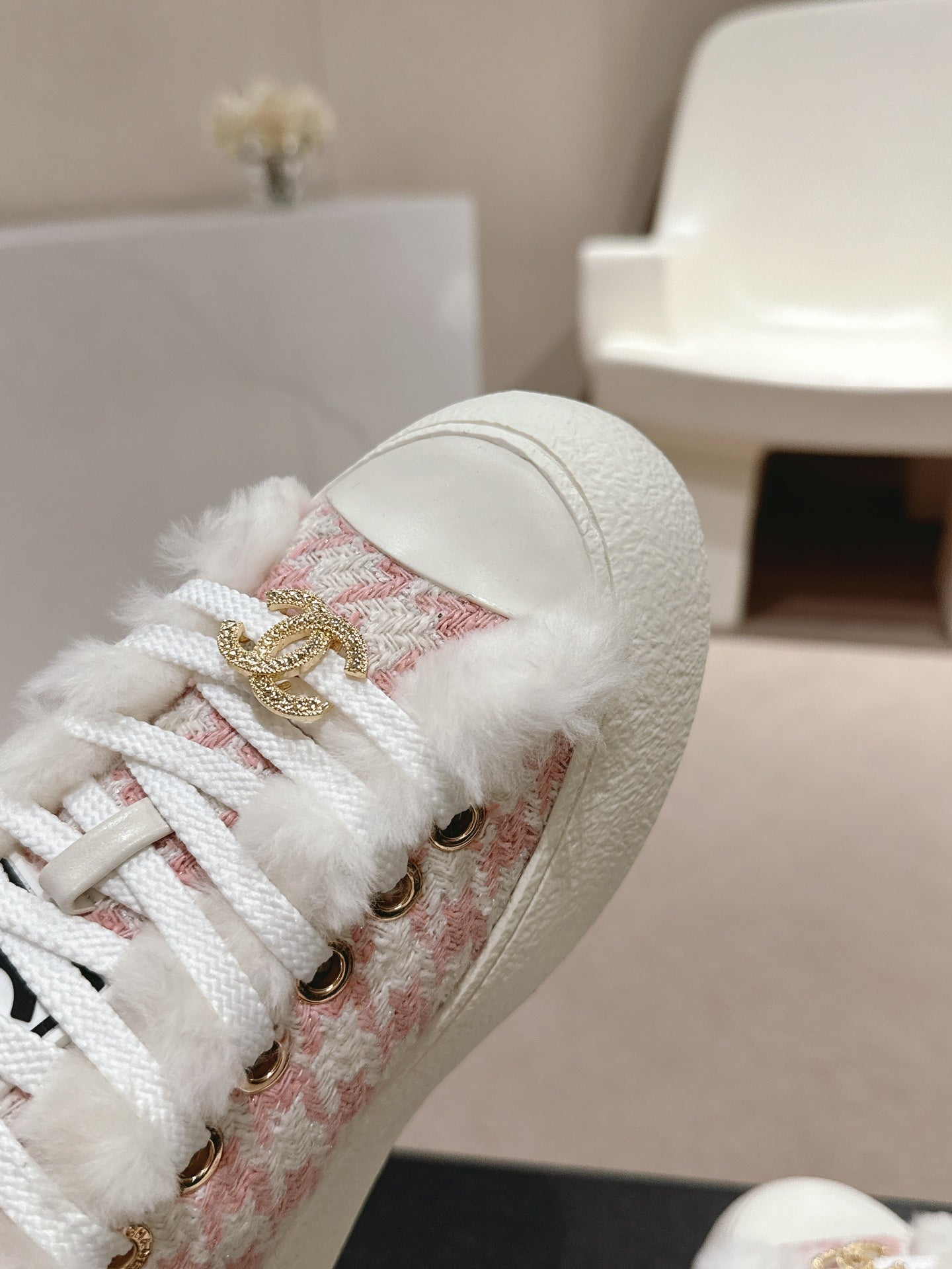 Chanel Elegant Terry Slide Slippers