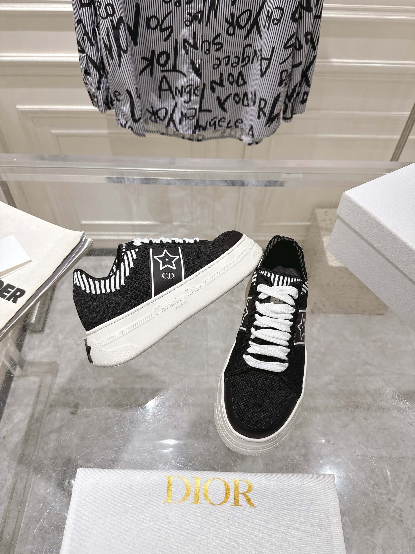 Dior Elegant Knit Platform Sneakers