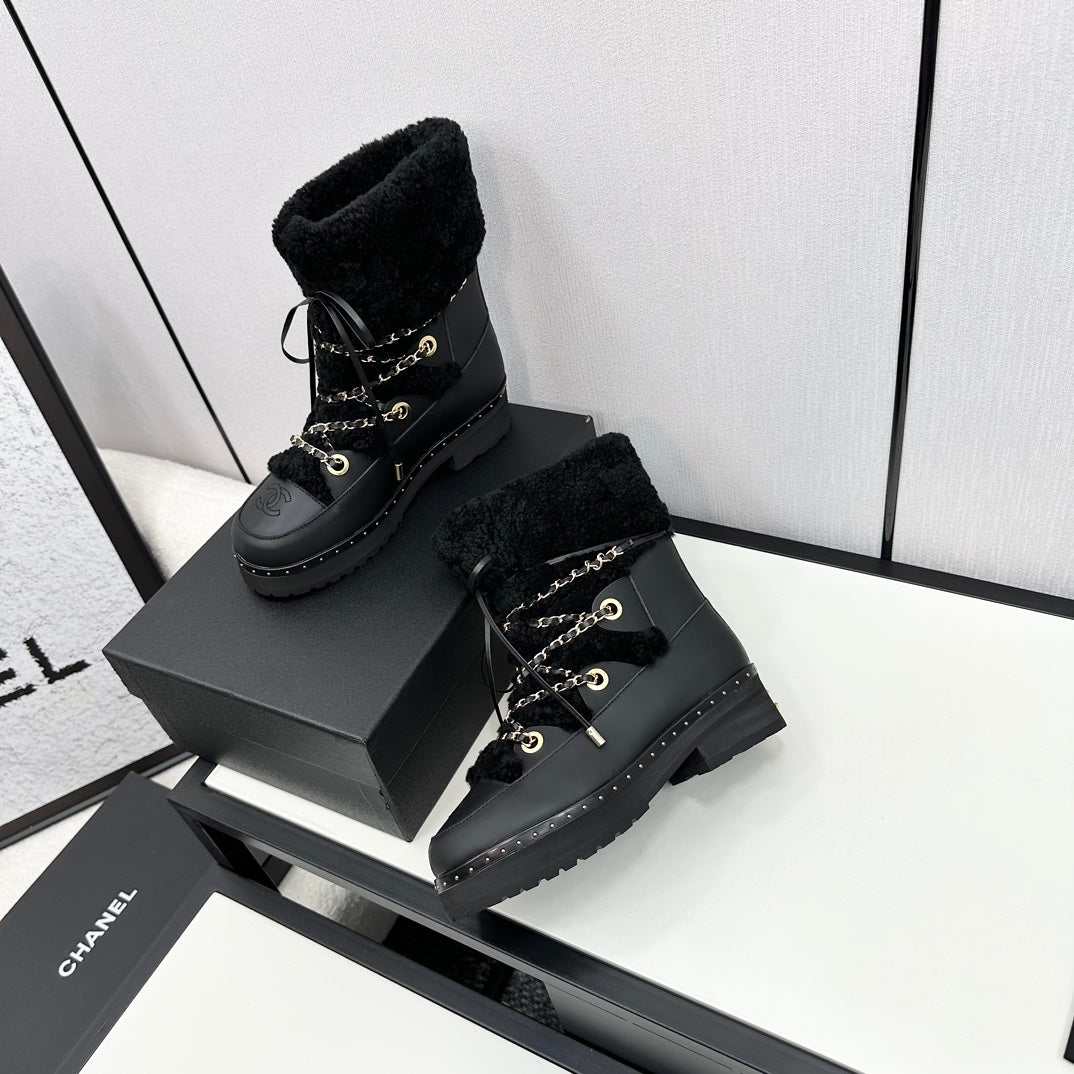 Chanel Plush Shearling Wanderlust Boots