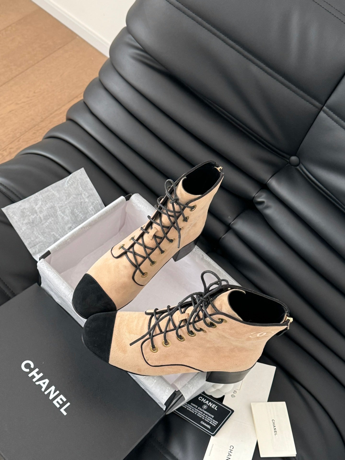 Chanel Elegance Quilted Combat Boots