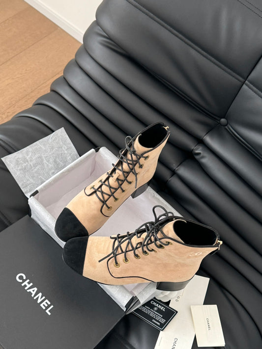 Chanel Elegance Quilted Combat Boots