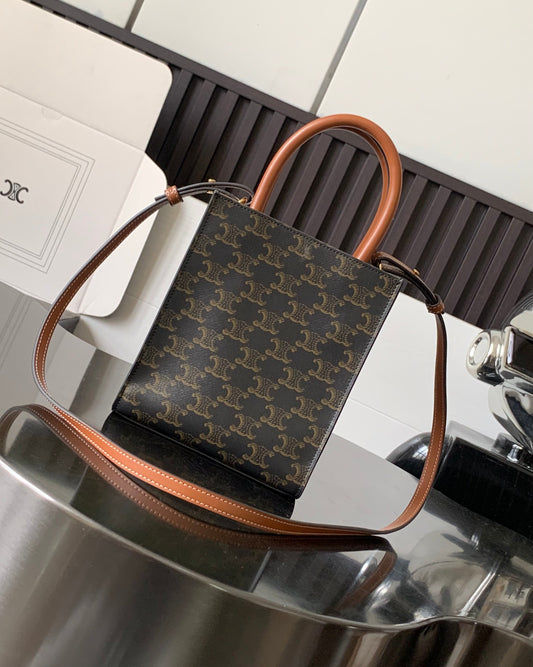 Celine Mini Vertical Cabas in Triomphe Canvas