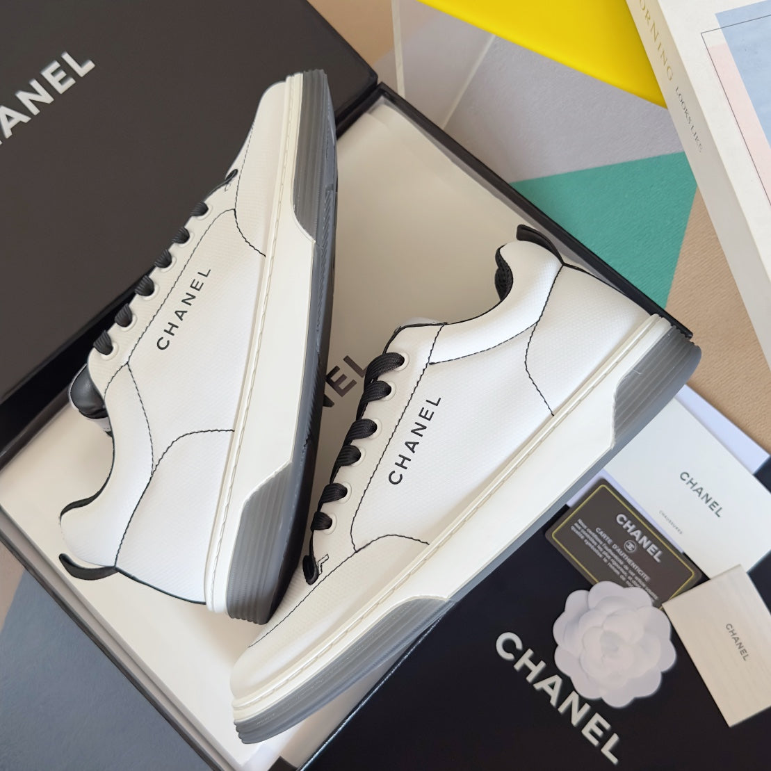 Chanel Karl Lagerfeld Logo-Print Sneakers