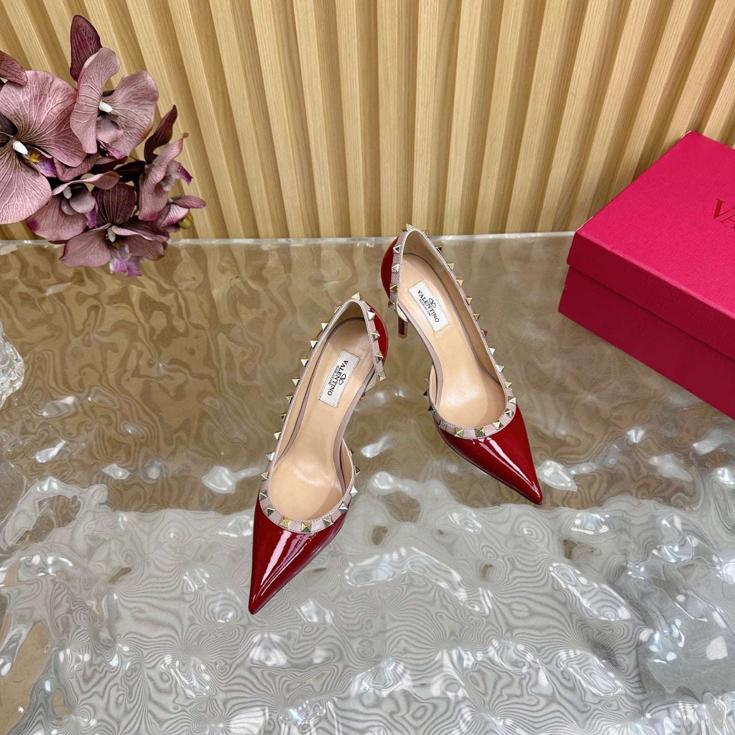 Valentino Riveted Elegance Ballet Flats