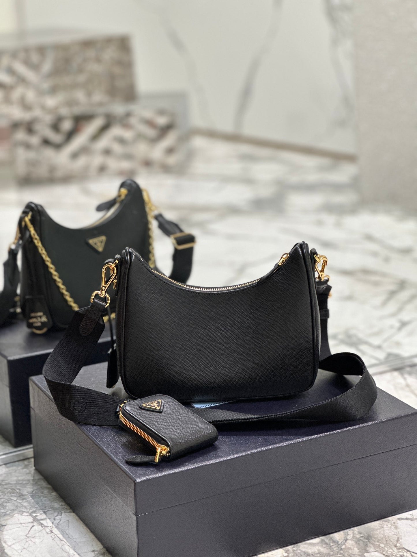 Prada Timeless Ardesia Saffiano Luxe Bag