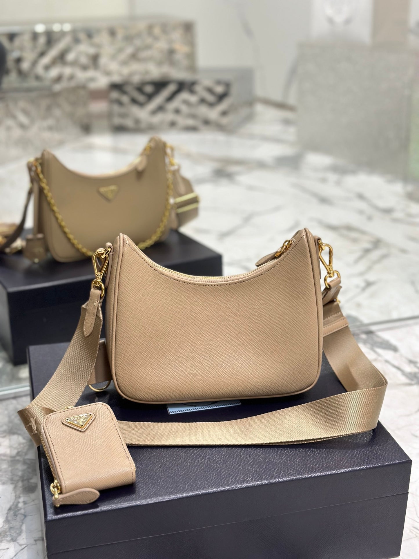 Prada Timeless Ardesia Saffiano Luxe Bag