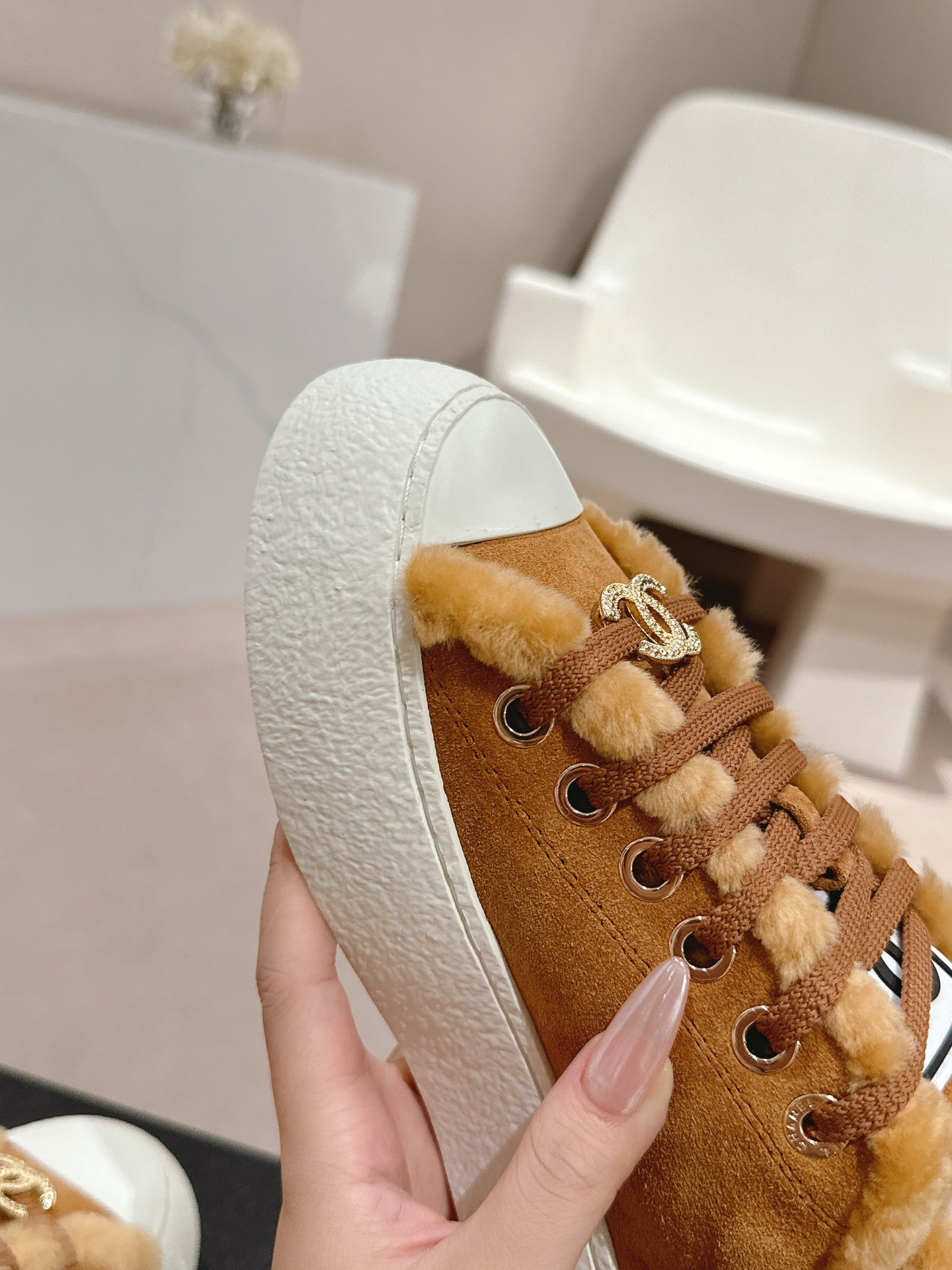 Chanel Elegant Terry Slide Slippers