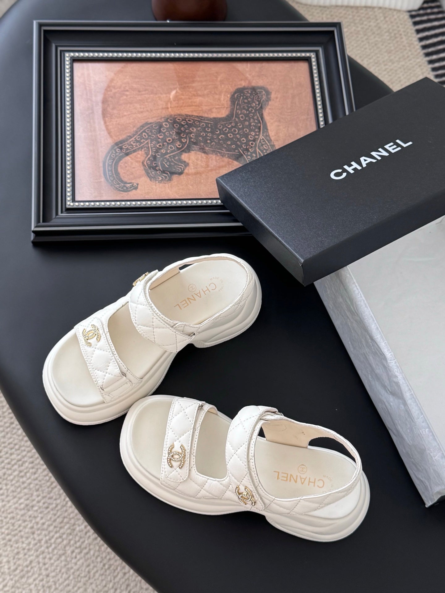 Chanel Timeless Elegance Leather Sandals