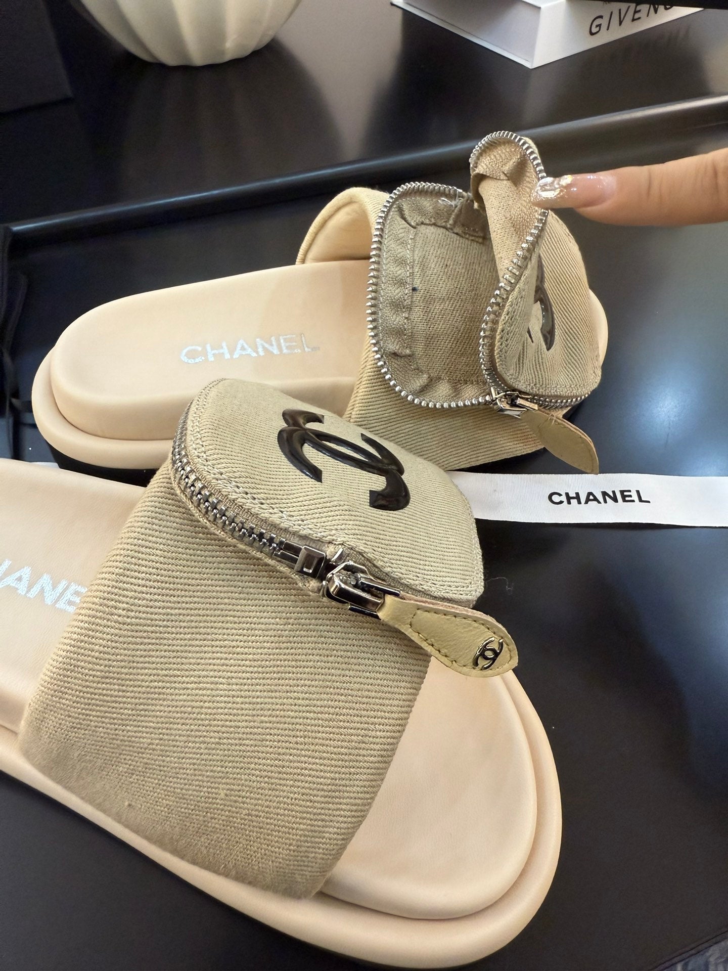 Chanel Elegant Lift Block Heel Sandals