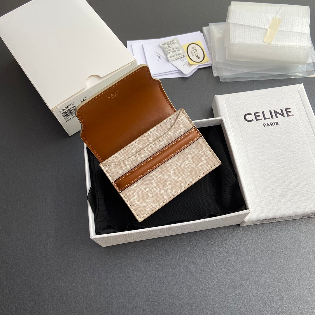 Celine Business Card Holder in Triomphe Canvas