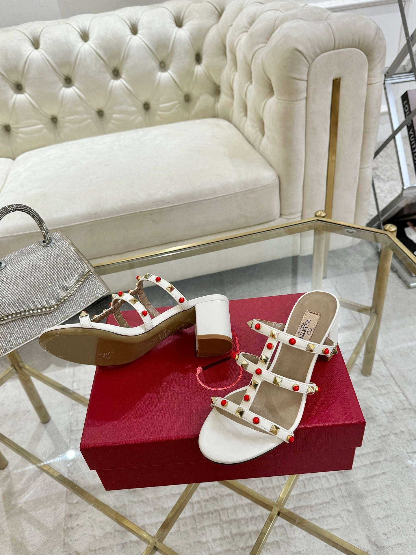 Valentino Cabochon Elegance Slide Sandal