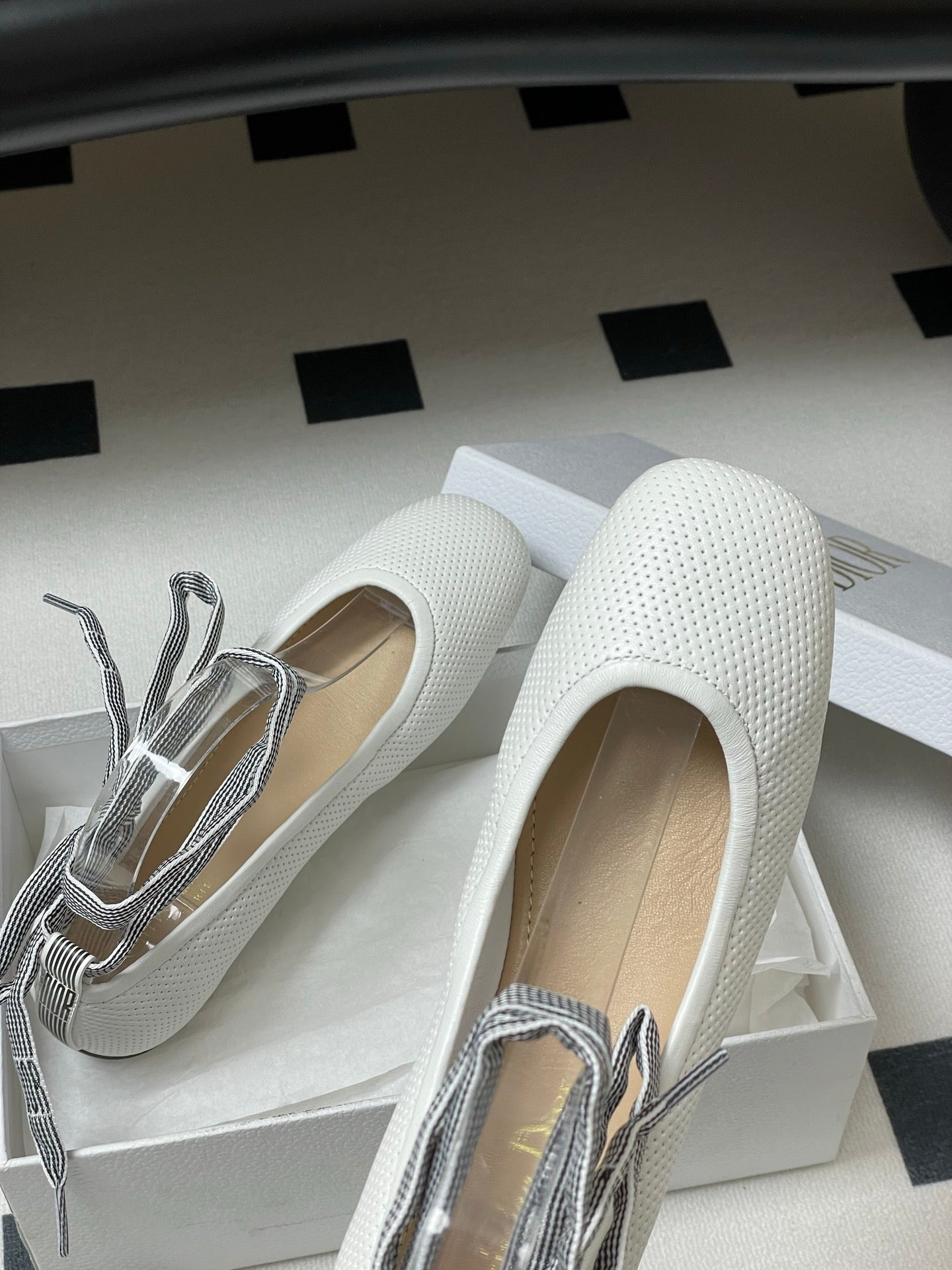 Dior D-Journey Lace-Up Ballet Flat