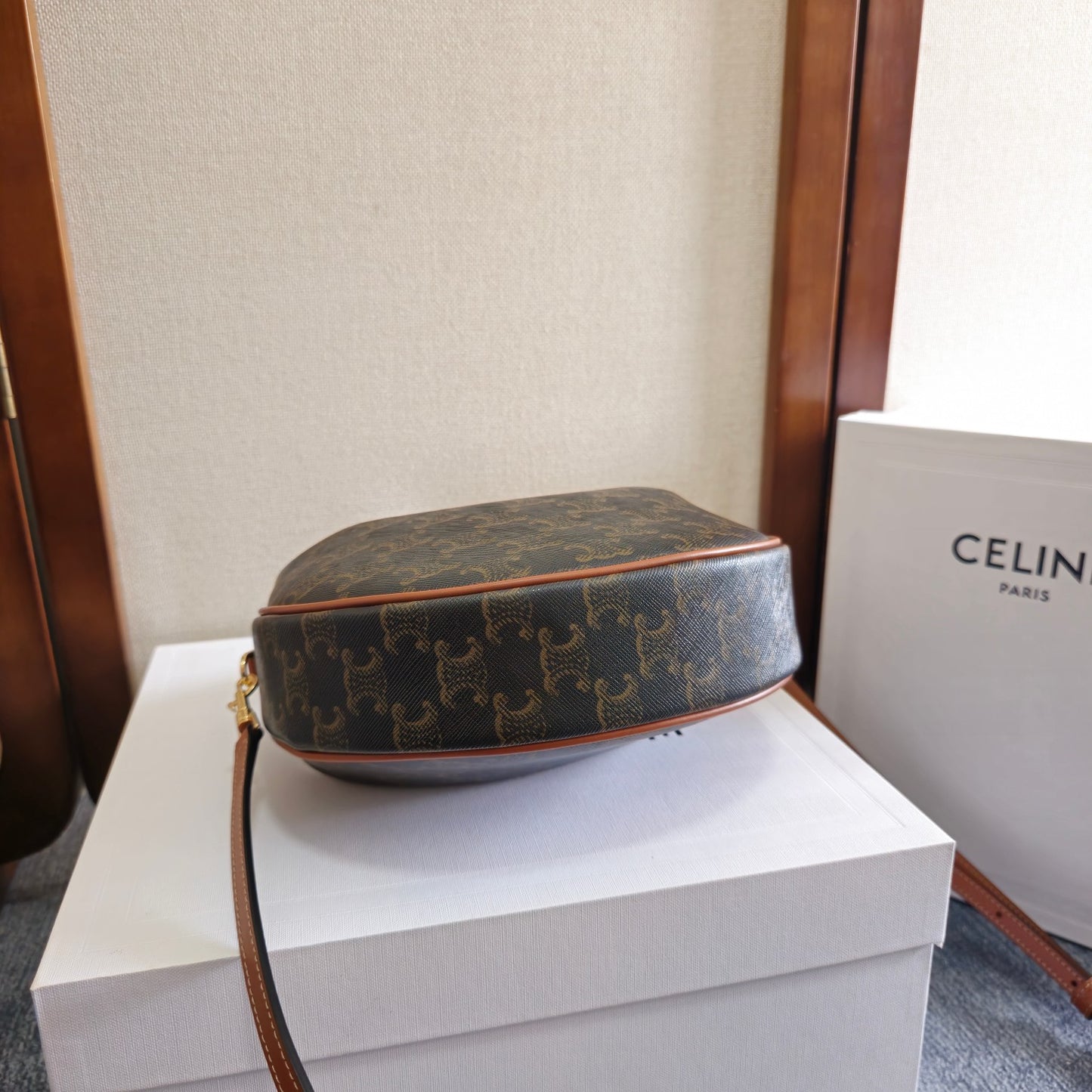 Celine Teen Lulu Bag in Triomphe Canvas and Calfskin