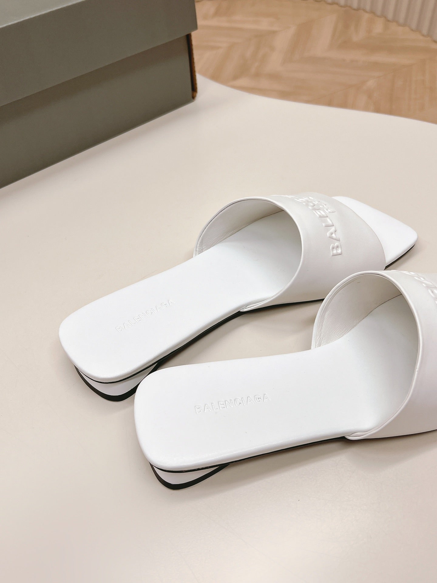 Balenciaga Luxe Stroll Lambskin Sandals