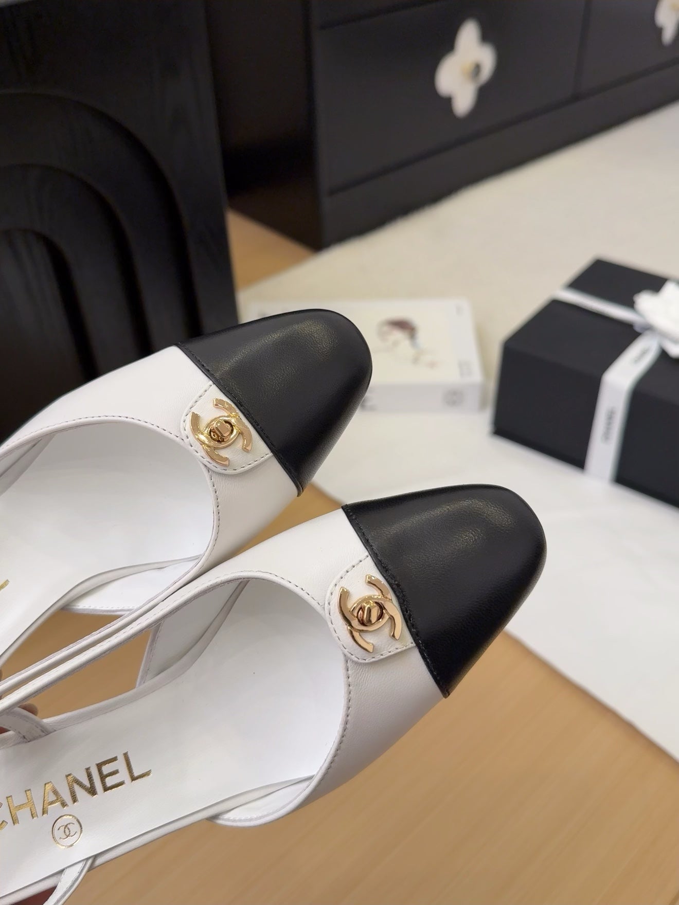 Chanel Timeless PVC Logo Slides