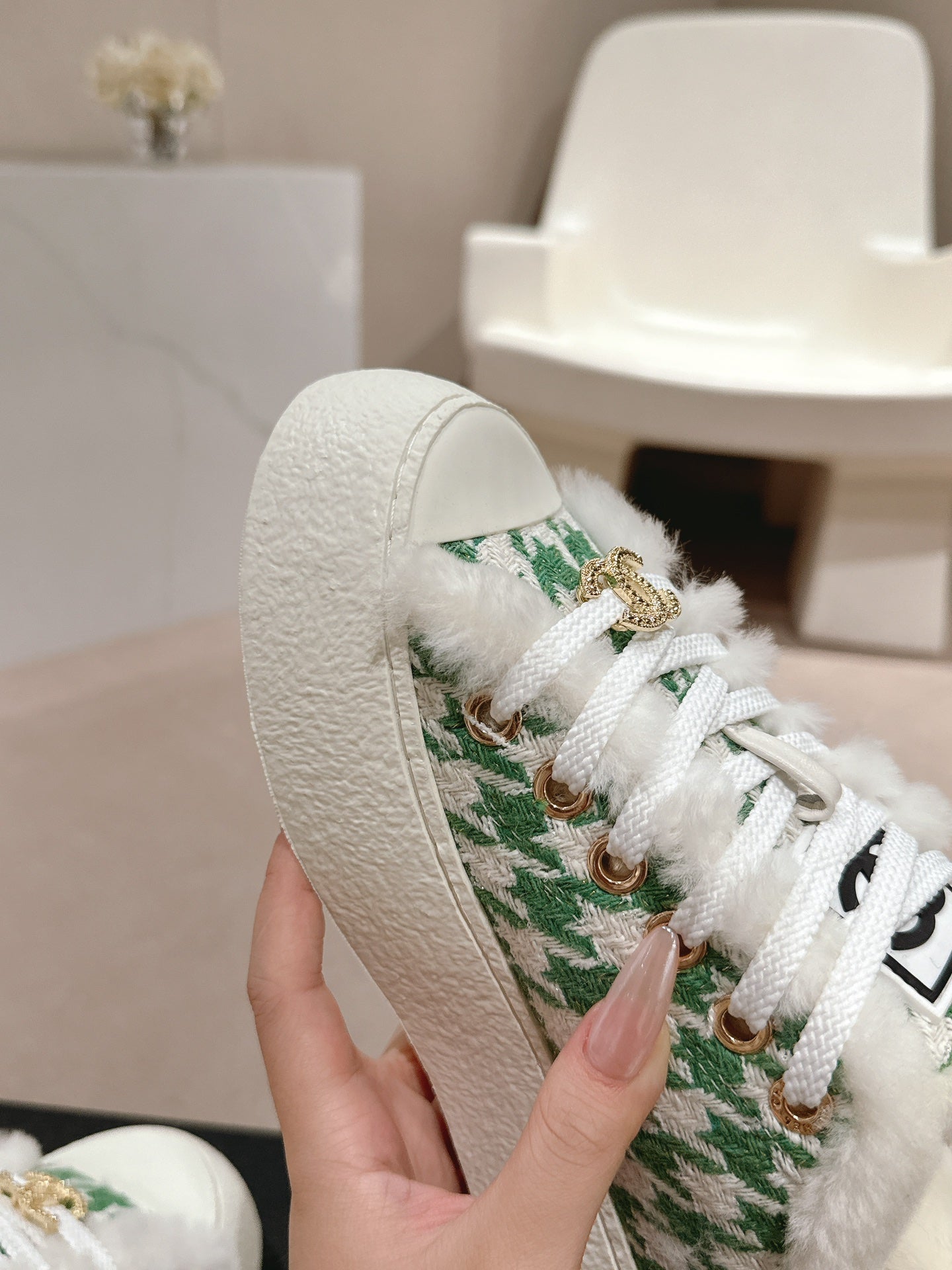 Chanel Elegant Terry Slide Slippers