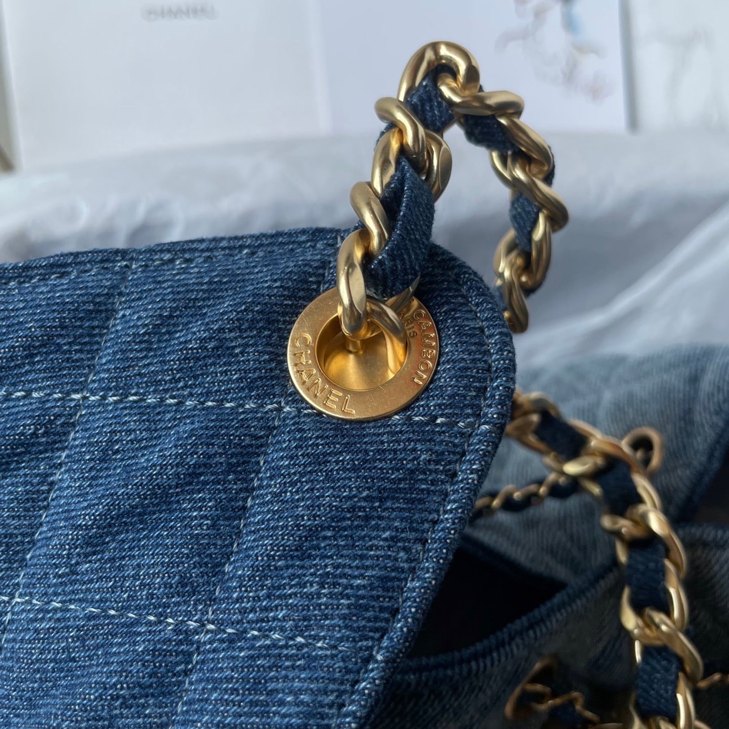 Chanel Quilted Denim Dream Bag