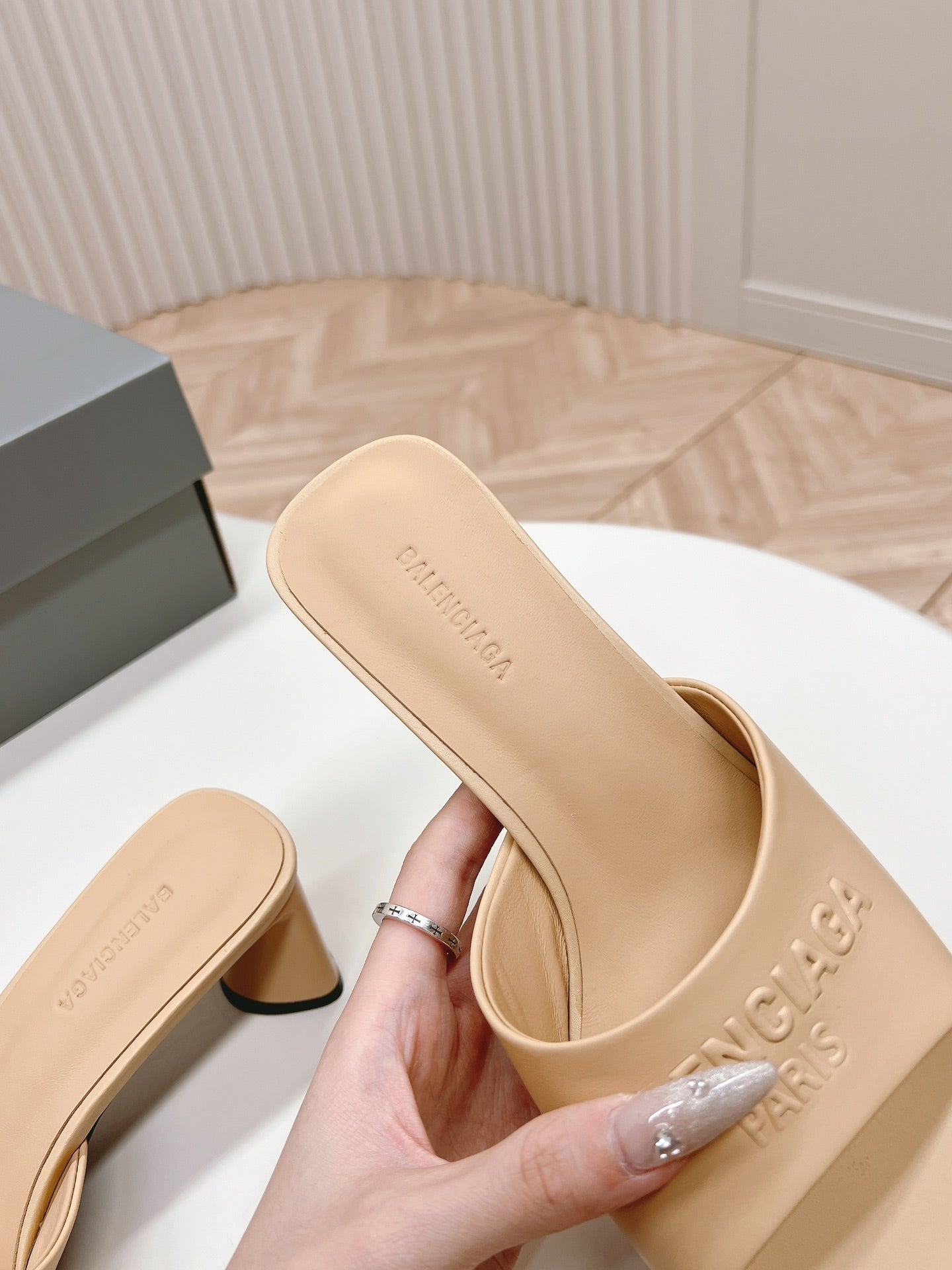 Balenciaga Luxe Stroll Lambskin Sandals