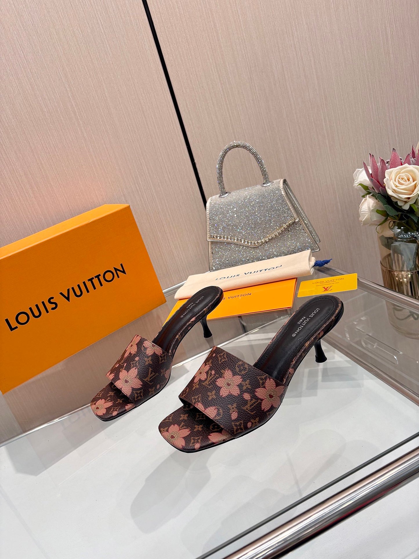 Louis Vuitton Swarovski Sparkle Glass Sandals