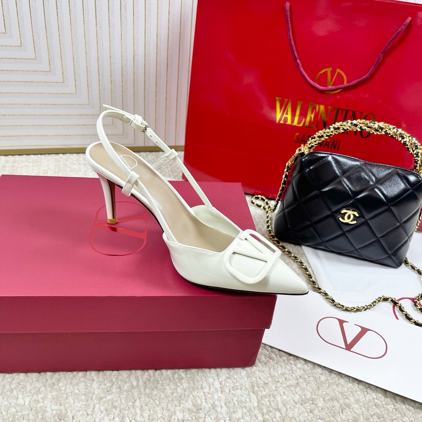 Valentino Crystal Elegance Satin Platforms