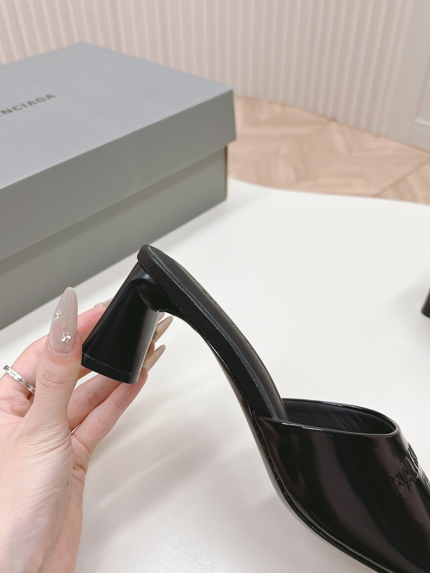 Balenciaga Luxe Stroll Lambskin Sandals