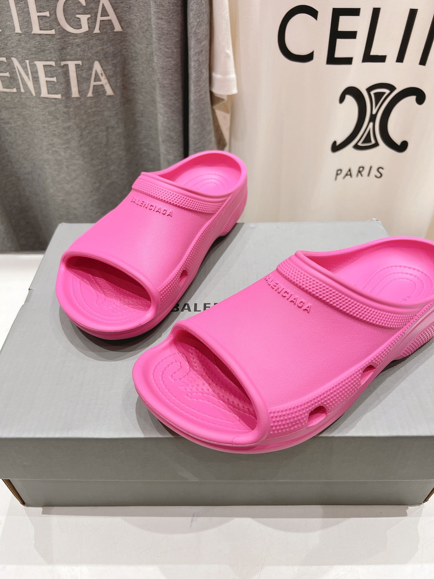 Balenciaga Elevated Rubber Stroll Slippers