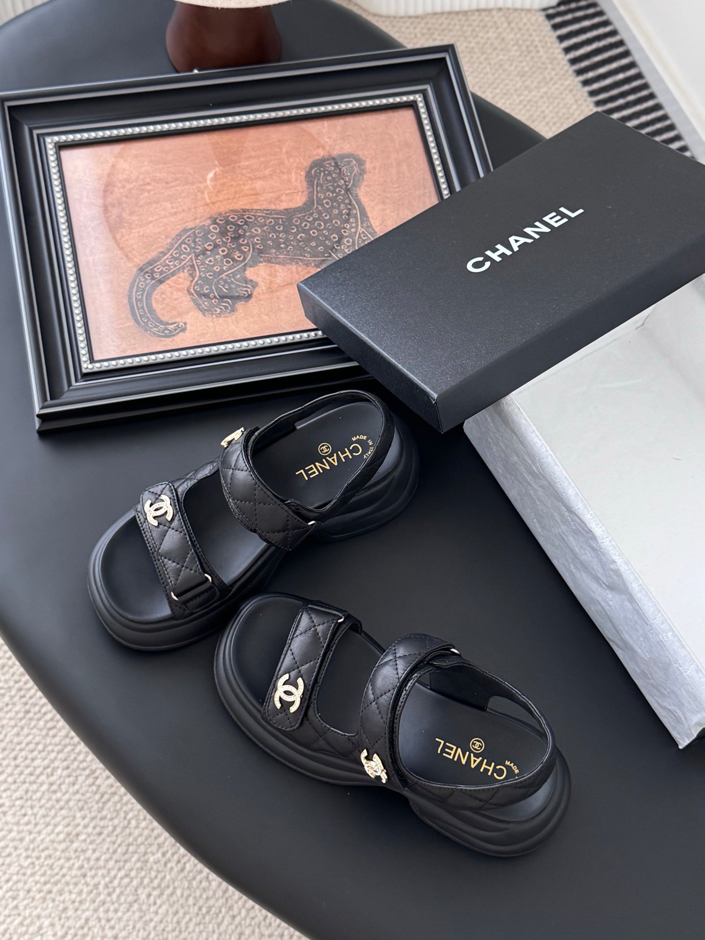 Chanel Timeless Elegance Leather Sandals