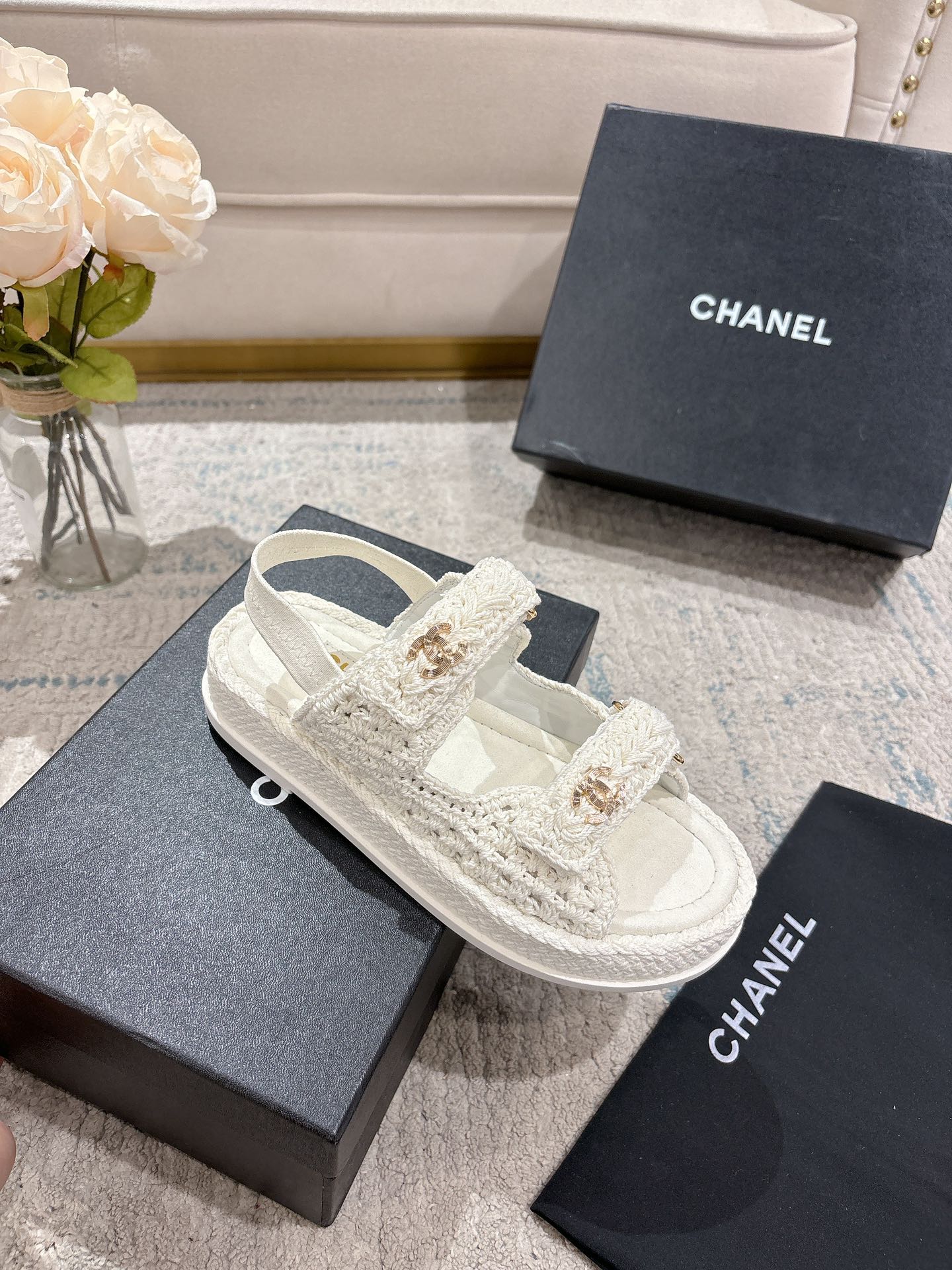 Chanel Knit Luxe Sandals