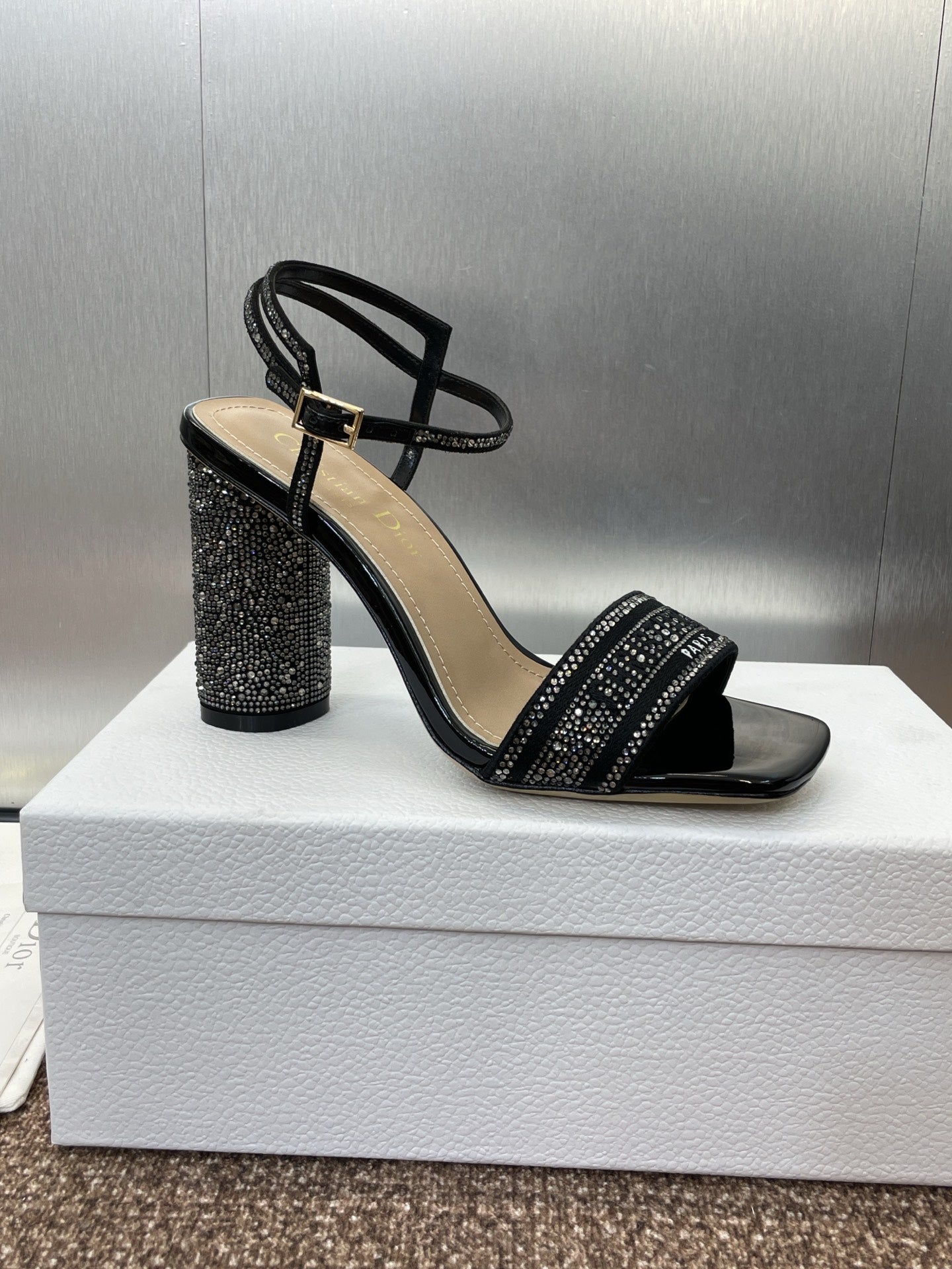 Dior Embellished Chunky Heel Sandals